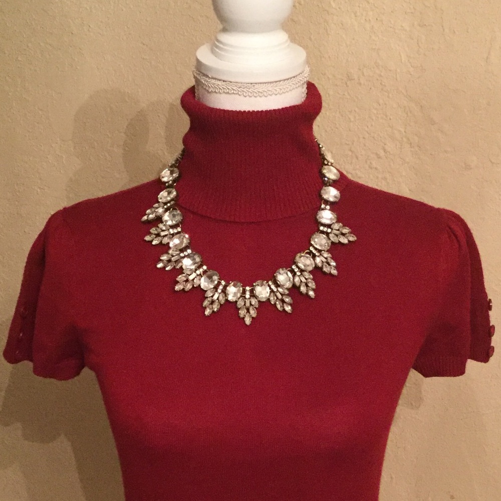 Pink Rose Red Turtleneck Sweater Top